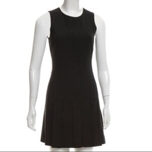 Theory Pleated Front Sleeveless Black Dress